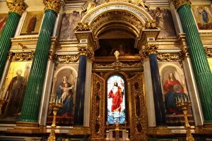 Auguste Ricard De Montferrand Collection: The Holy Doors and iconostasis, St Isaacs Cathedral, St Petersburg, Russia, 2011