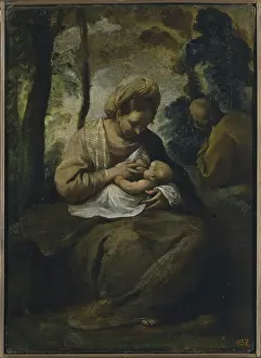 Family Life Prints: Holy Family, 1650. Creator: Simone Cantarini
