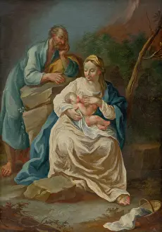 Breastfeeding Prints: The Holy Family, 1770-1800. Creator: Unknown
