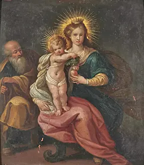 Francken Frans Ii Prints: The Holy Family, 17th Century. Creator: Frans Francken II