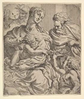 Girolamo Fran Prints: Holy Family, 17th century. Creator: Unknown