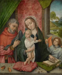 1490s Prints: The Holy Family with an Angel, 1500. Creator: Master of 1499