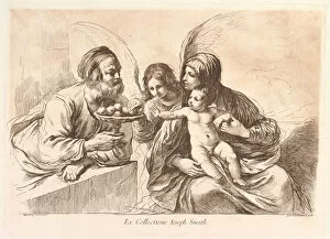 Holy Family with an Angel Who Offers Fruit to the Christ Child