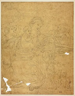 Holy Family with Two Angels, 1609/10. Creator: Francesco Albani