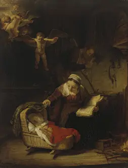 Rembrant Van Rijn Prints: The Holy Family with Angels, 1645. Creator: Rembrandt Harmensz van Rijn