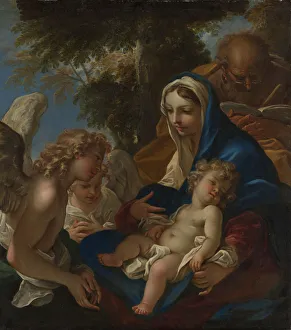 Ricci Sebastiano Prints: The Holy Family with Angels, ca. 1700. Creator: Sebastiano Ricci
