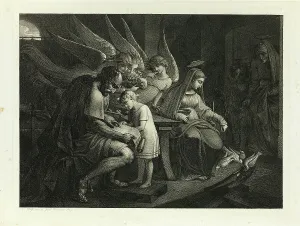 Pigeons Prints: The Holy Family Busy at Home: Joseph Teaches the Boy Jesus to Read