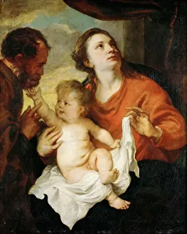 Art History Museum Prints: The Holy Family, ca 1627. Creator: Dyck, Sir Anthony van (1599-1641)