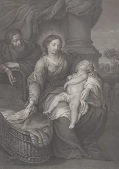Rafaello Morghen Prints: The Holy Family, with the Christ child asleep in the Virgins lap, 1786