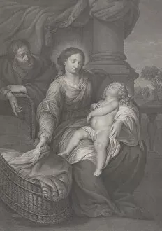 Pieter Pauwel Gallery: The Holy Family, with the Christ child asleep in the Virgins lap, 1786
