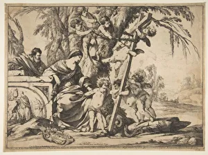 Laurent De La Hire Prints: Holy Family with Christ Child Stepping on Serpent, 1639. Creator: Laurent de la Hyre