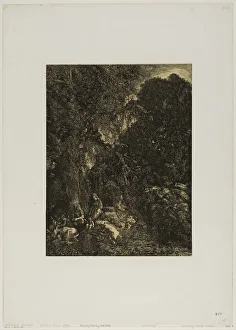 Holy Family with Deer, 1871. Creator: Rodolphe Bresdin