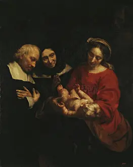 Chri Prints: Holy Family with Donors, 1665. Creator: Jacob van Oost the Elder
