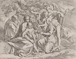 Giovanni Giacomo De Rossi Gallery: The Holy Family fed by Angels, ca. 1642-44. Creator: Pietro Testa