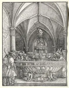 The Holy Family on the Flight into Egypt at a Fountain, c. 1520. Creator: Albrecht Altdorfer