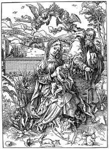 The Holy Family with the Three Hares, 1497, (1936). Artist: Albrecht Durer