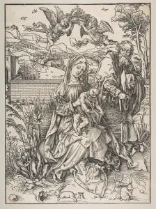 Rabbits Prints: The Holy Family with Three Hares, ca. 1497-98. Creator: Albrecht Durer