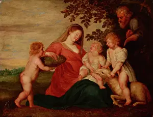 Rubens Sir Peter Paul Prints: Holy Family with the Infant Saint John the Baptist and an Angel