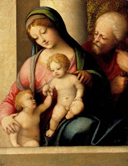 Looking At Each Other Prints: Holy Family with the Infant St. John, c1515. Creator: Antonio da Correggio