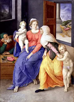 The Holy Family with John the Baptist as a Boy and Saint Elizabeth, 1556-1557. Artist: Clovio, Giulio (1498-1575)