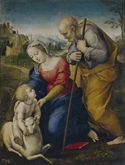 Raphael Gallery: The Holy Family with a Lamb, 1507. Artist: Raphael (1483-1520)