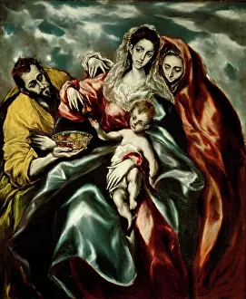 Saint Elizabeth Prints: The Holy Family with Mary Magdalene and a Plate of Fruits