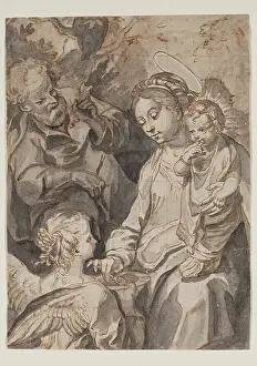 Brown Ink Prints: Holy Family, between mid-18th and early 19th century. Creator: Giovanni Battista Cecchi