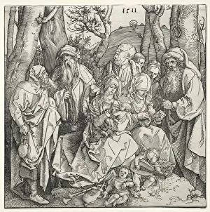 The Holy Family with Two Musician Angels, 1511. Creator: Albrecht Dürer (German, 1471-1528)
