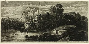 Bresdin Rodolphe Prints: The Holy Family with Pole, 1858. Creator: Rodolphe Bresdin