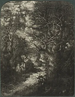 The Holy Family at Rest Beside a Stream, 1853. Creator: Rodolphe Bresdin