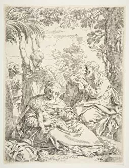 Simone Collection: The Holy Family resting on their flight into Egypt, ca. 1637-1639
