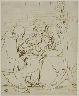 Anne St Prints: Holy Family with Saint Anne, c.1570. Creator: School of Luca Cambiaso Italian, 1527-1585