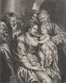 Johannes Prints: Holy Family with Saint Anne, ca. 1620-70. ca. 1620-70. Creator: Paulus Pontius