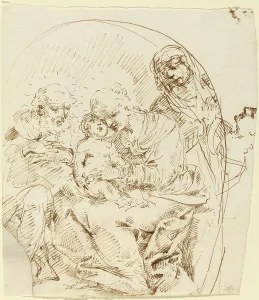 Anne St Prints: Holy Family with Saint Anne and Female Head in Profile. Creator: Donato Creti