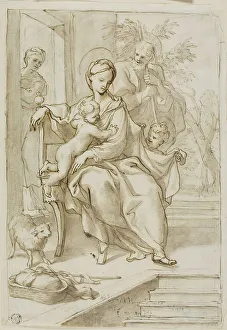 Anne St Prints: Holy Family with Saint Anne and Infant Saint John the Baptist