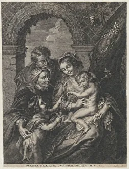 Saint Elizabeth Prints: The Holy Family with Saint Elizabeth and the infant Saint John the Baptist