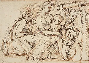 Bandinelli Baccio Prints: The Holy Family with Saint John the Baptist, c1550. Creator: Baccio Bandinelli