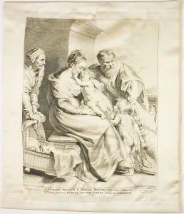 Saint Elizabeth Prints: The Holy Family with Saint John and Saint Elizabeth, 1620. Creator: Lucas Vorsterman
