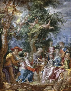 Gatherer Prints: The Holy Family with Saints and Angels, 1606. Creator: Joachim Anthonisz Wtewael
