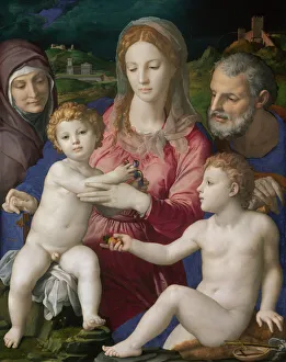 Bronzino Prints: The Holy Family with Saints Anne and John the Baptist