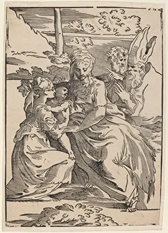 The Holy Family with Two Saints. Creator: Antonio da Trento