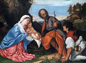Stella Maris Collection: The Holy Family with a Shepherd, c1510. Artist: Titian