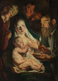 Breast Gallery: The Holy Family with Shepherds, 1616. Creator: Jacob Jordaens