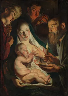 Breasts Prints: The Holy Family with Shepherds, 1616. Creator: Jacob Jordaens