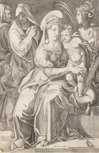 Salviati Prints: The Holy Family with St. Anne and St. Catherine, 1542, published 1627-50