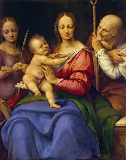 Joachim Prints: Holy Family with St Catherine, 1517. Creator: Cesare da Sesto