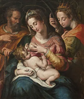 Procaccini Giulio Cesare Prints: The Holy Family with St Catherine
