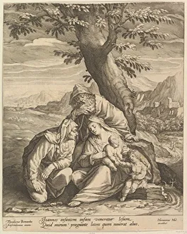 Dirck Prints: Holy Family with St. Elizabeth & St. John the Baptist, 1588. Creator: Jan Muller