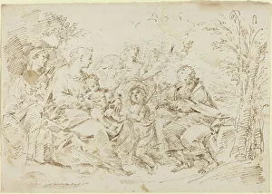 Saint Elizabeth Prints: Holy Family with St. Elizabeth, St