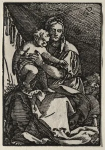 1500 1550 Prints: The Holy Family under a Tent. Creator: Hans Sebald Beham (German, 1500-1550)